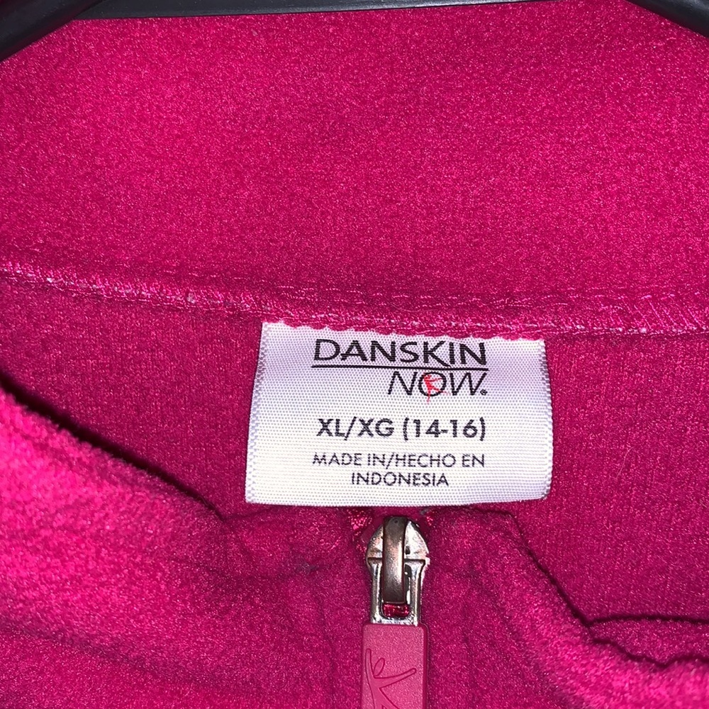 Danskin Now Hot pink 1/4 zip jacket/sweatshirt size XL 14/16 - Picture 3 of 3